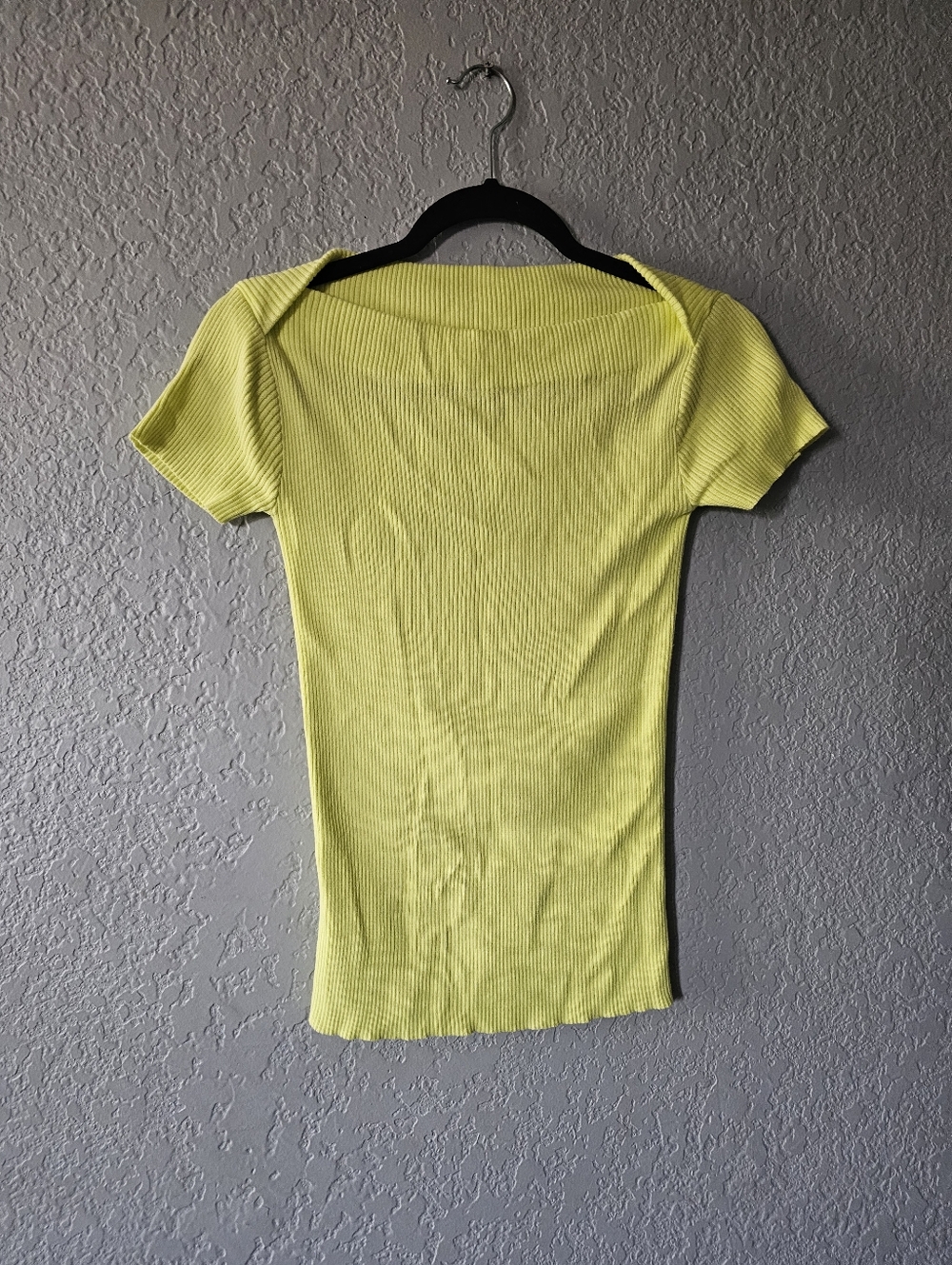 ANTONIO MELANI Lemon Ribbed Short Sleeve Top